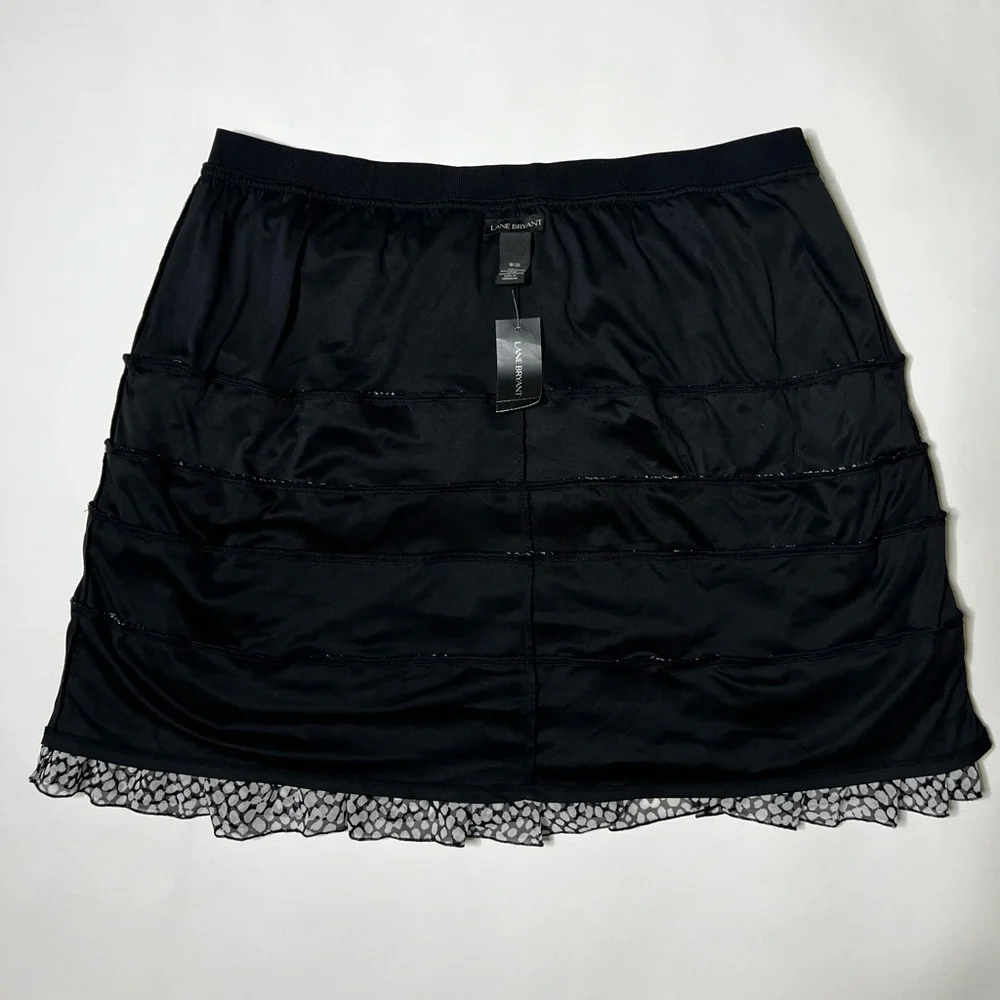 White & Black Polka Dot Tiered Skirt Mini Mid Ruffle Casual Summer Vacation Boho - Picture 9 of 15